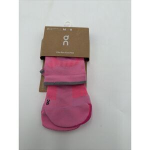 On Medium 9.5-11 Elite Run Sock Mid-1Pair, Raspberry/Pink